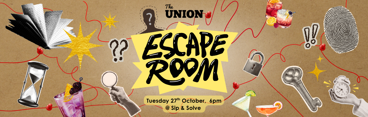 The image for the event named Sip & Solve: Escape Room